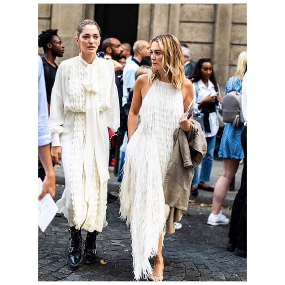 zara halter dress with fringe